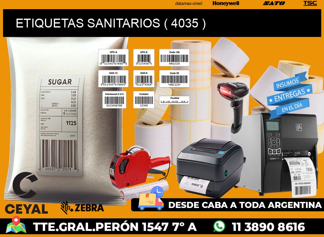 ETIQUETAS SANITARIOS ( 4035 )