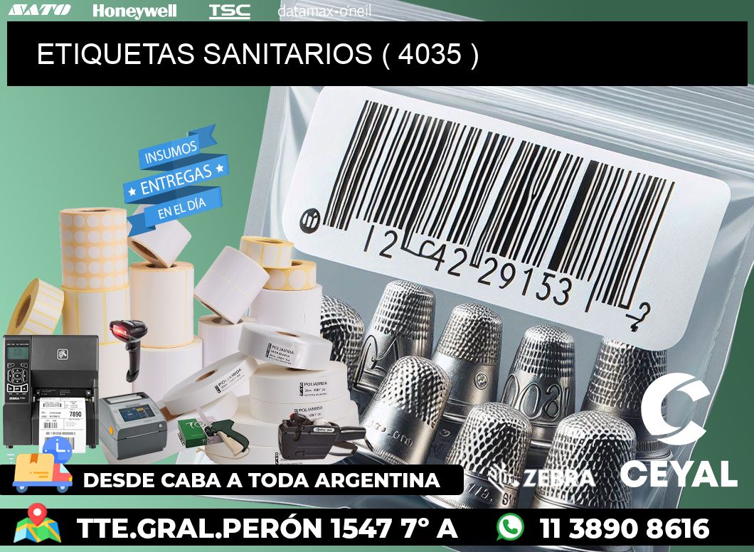 ETIQUETAS SANITARIOS ( 4035 )