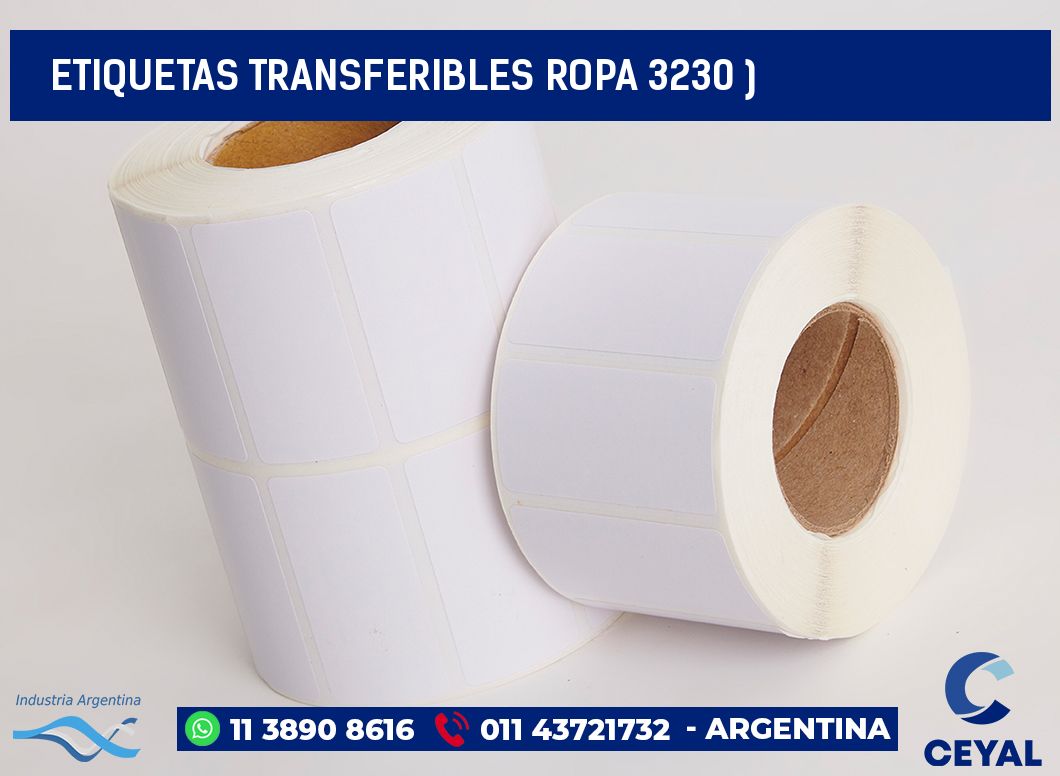 ETIQUETAS TRANSFERIBLES ROPA 3230 )