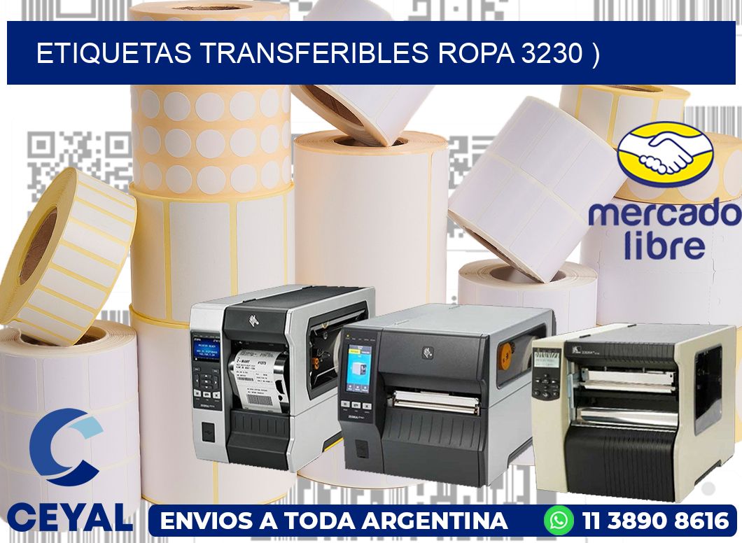 ETIQUETAS TRANSFERIBLES ROPA 3230 )