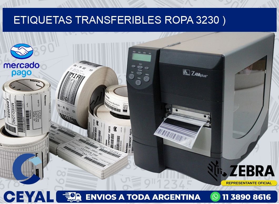 ETIQUETAS TRANSFERIBLES ROPA 3230 )