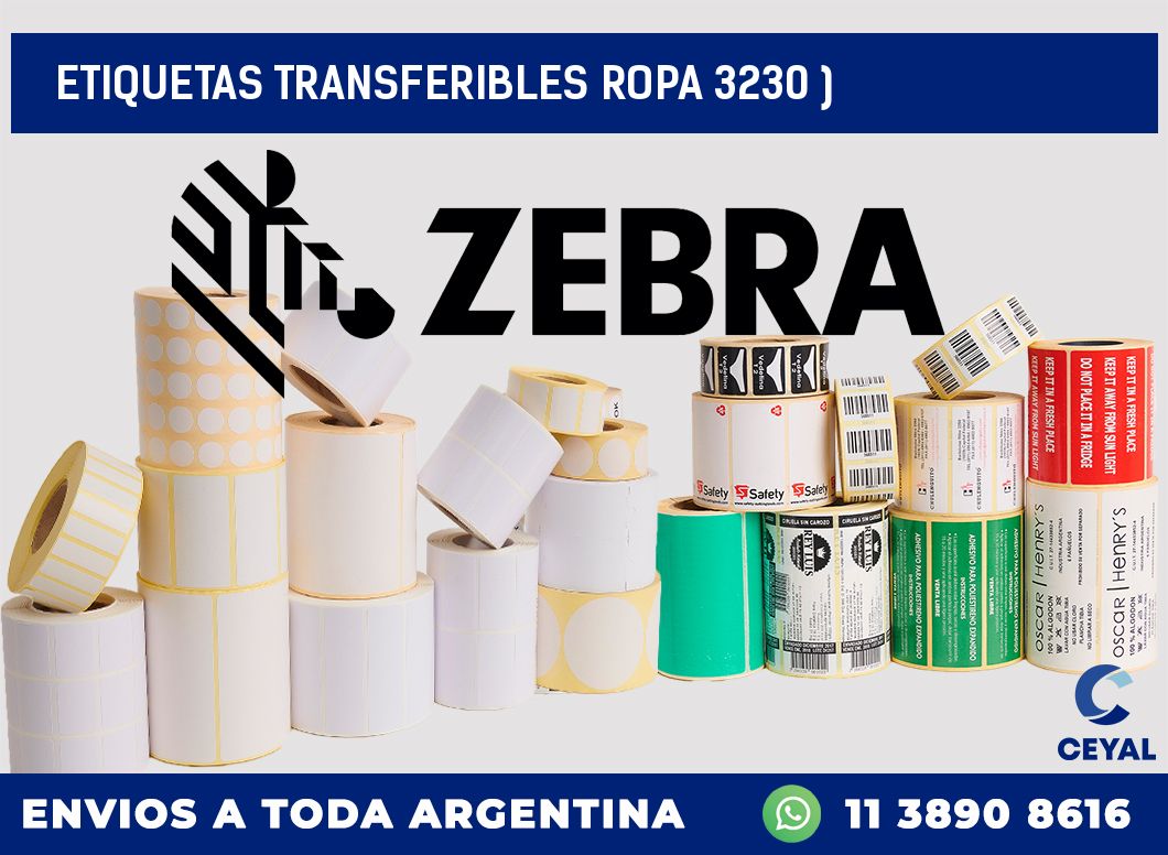 ETIQUETAS TRANSFERIBLES ROPA 3230 )