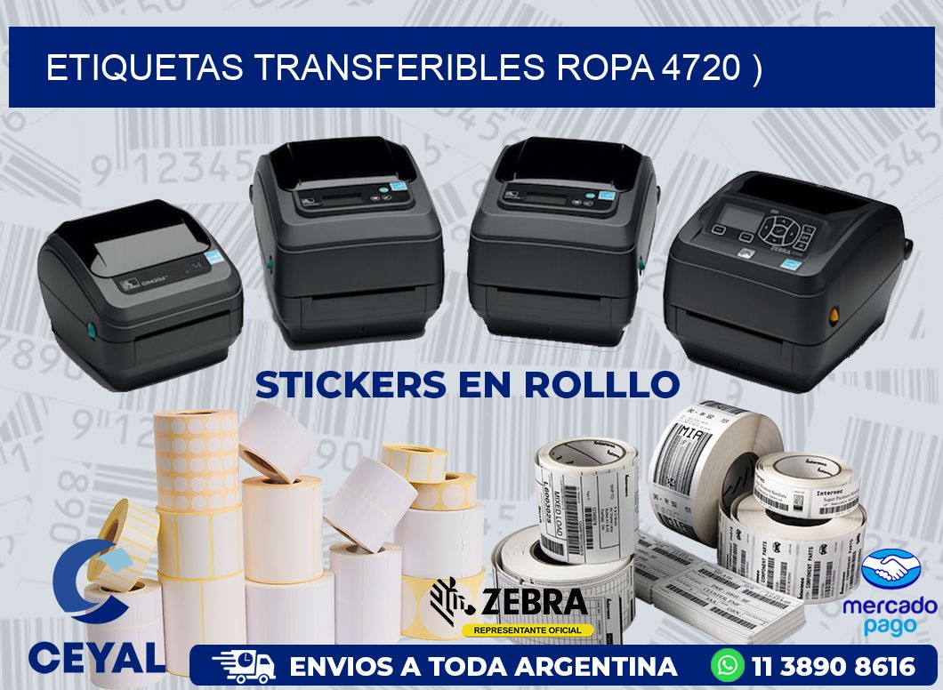 ETIQUETAS TRANSFERIBLES ROPA 4720 )