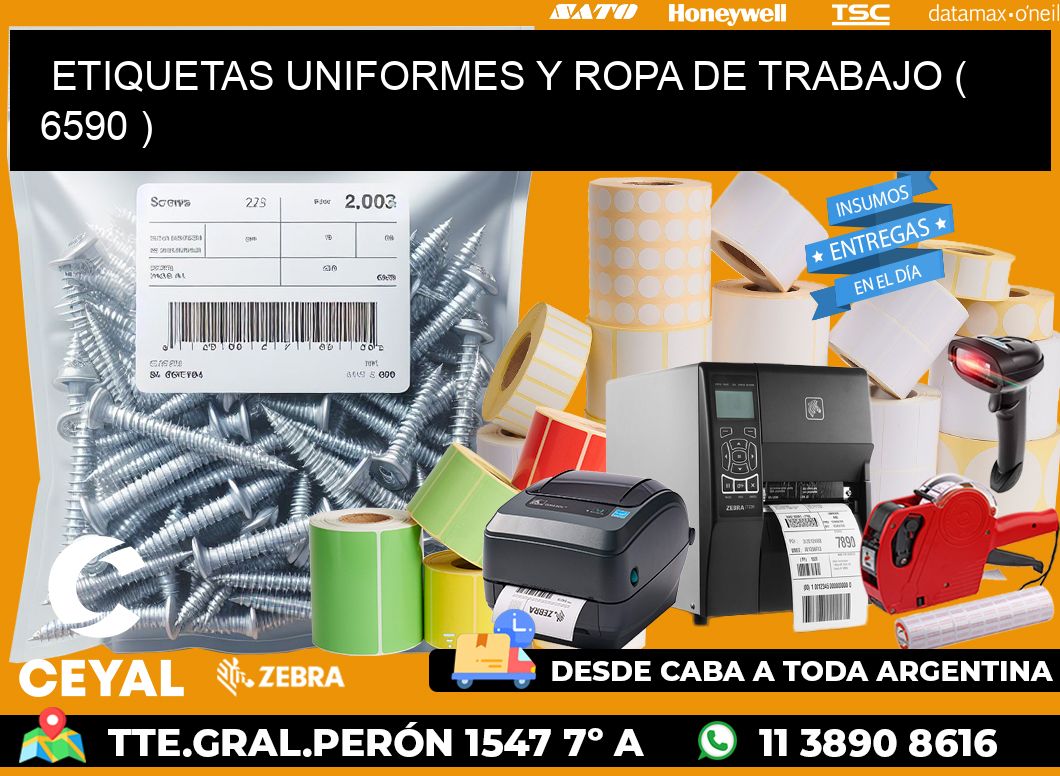 ETIQUETAS UNIFORMES Y ROPA DE TRABAJO ( 6590 )