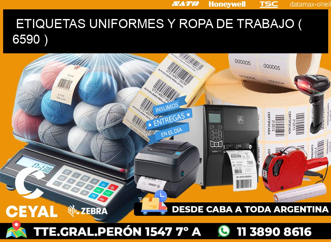 ETIQUETAS UNIFORMES Y ROPA DE TRABAJO ( 6590 )