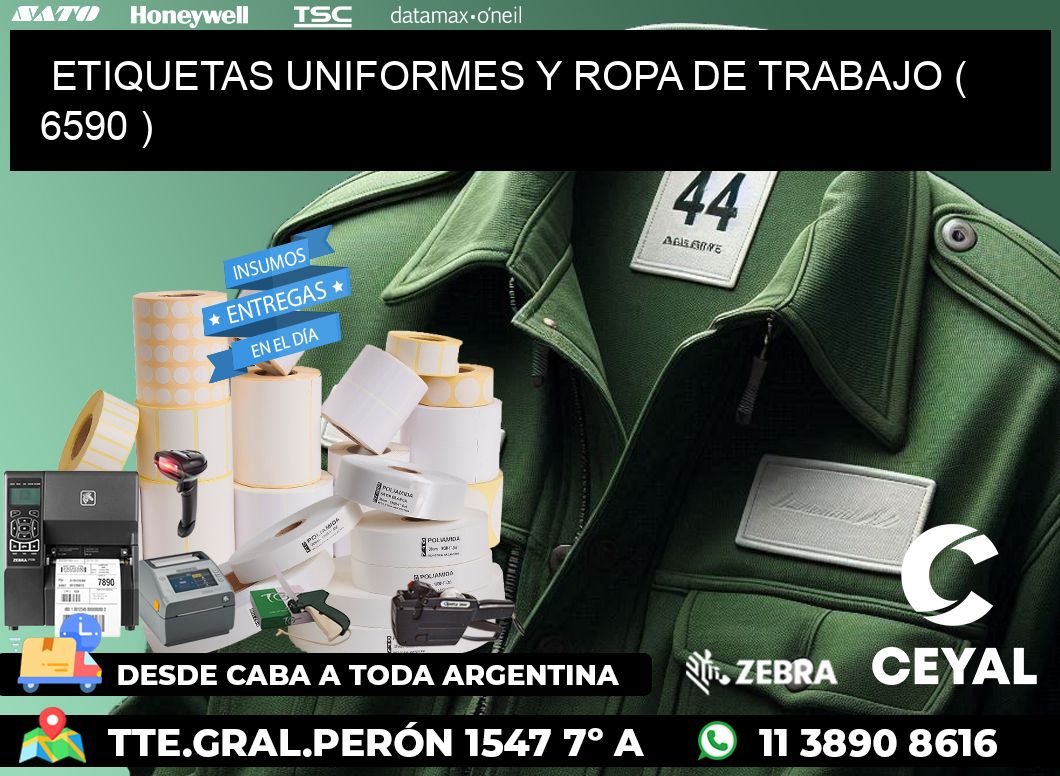 ETIQUETAS UNIFORMES Y ROPA DE TRABAJO ( 6590 )