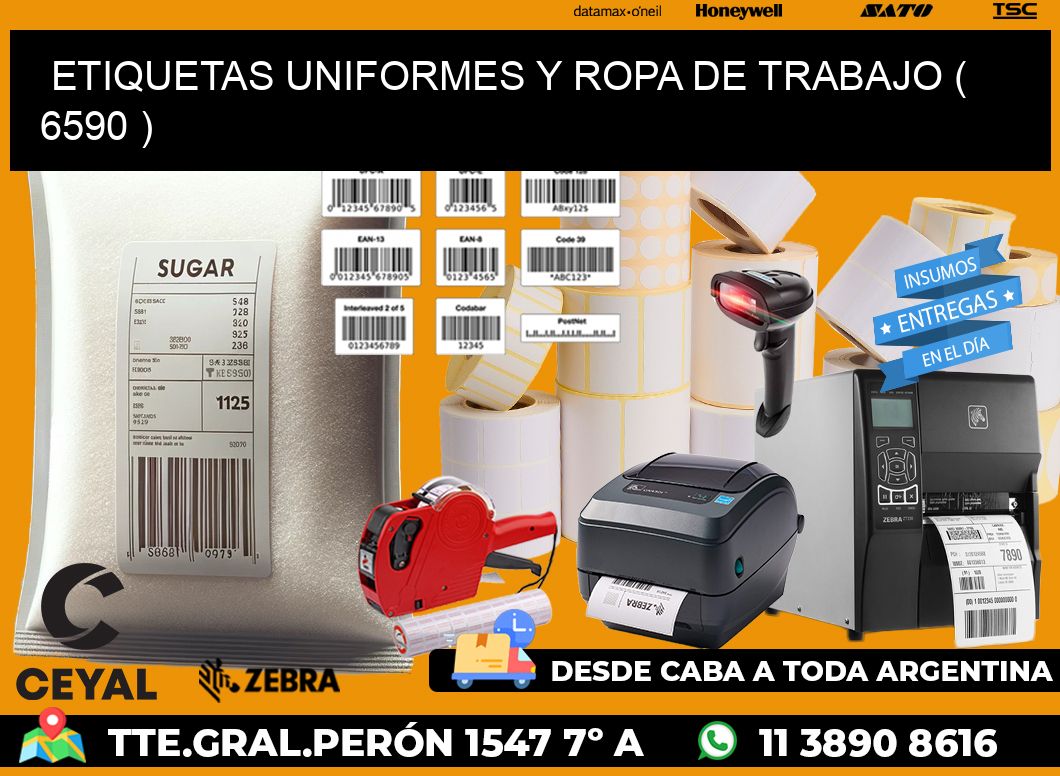 ETIQUETAS UNIFORMES Y ROPA DE TRABAJO ( 6590 )