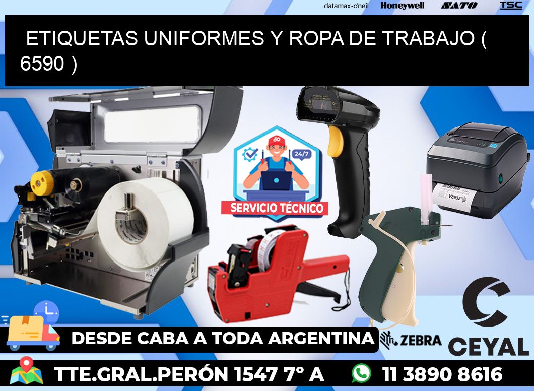 ETIQUETAS UNIFORMES Y ROPA DE TRABAJO ( 6590 )