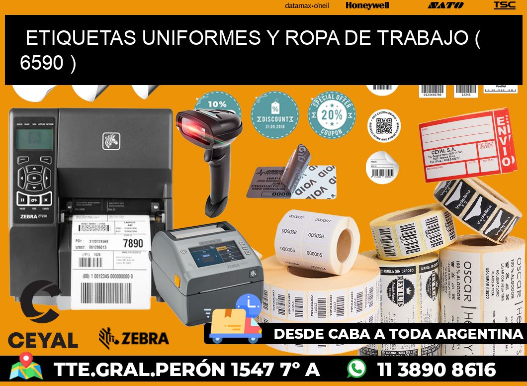 ETIQUETAS UNIFORMES Y ROPA DE TRABAJO ( 6590 )