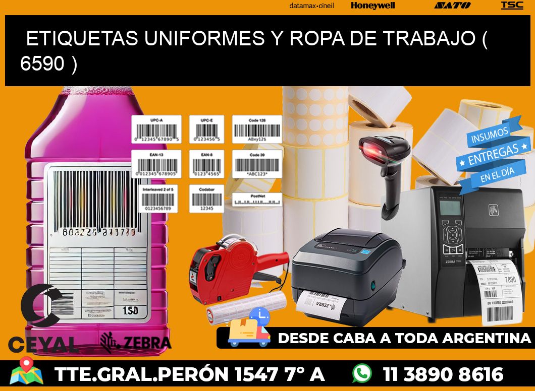 ETIQUETAS UNIFORMES Y ROPA DE TRABAJO ( 6590 )