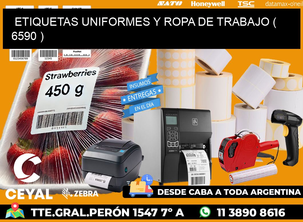 ETIQUETAS UNIFORMES Y ROPA DE TRABAJO ( 6590 )