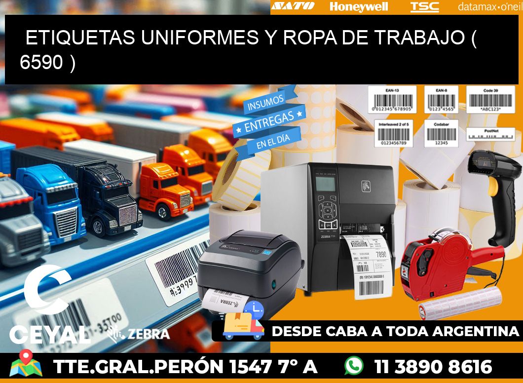 ETIQUETAS UNIFORMES Y ROPA DE TRABAJO ( 6590 )