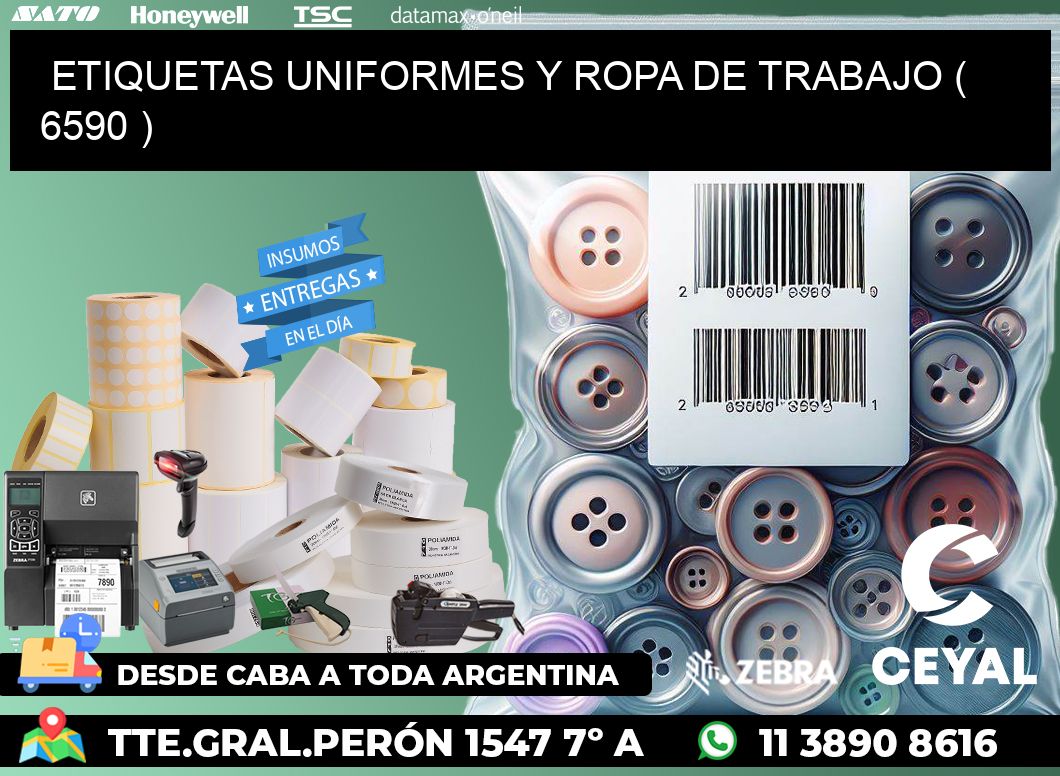 ETIQUETAS UNIFORMES Y ROPA DE TRABAJO ( 6590 )