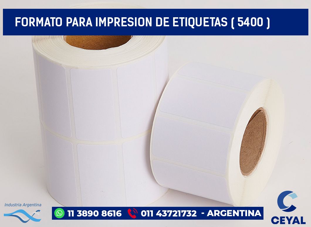 FORMATO PARA IMPRESION DE ETIQUETAS ( 5400 )