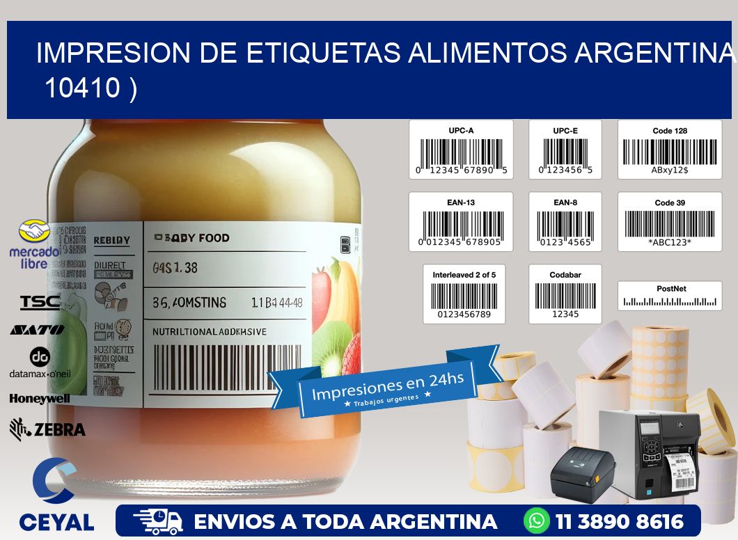 IMPRESION DE ETIQUETAS ALIMENTOS ARGENTINA   10410 )