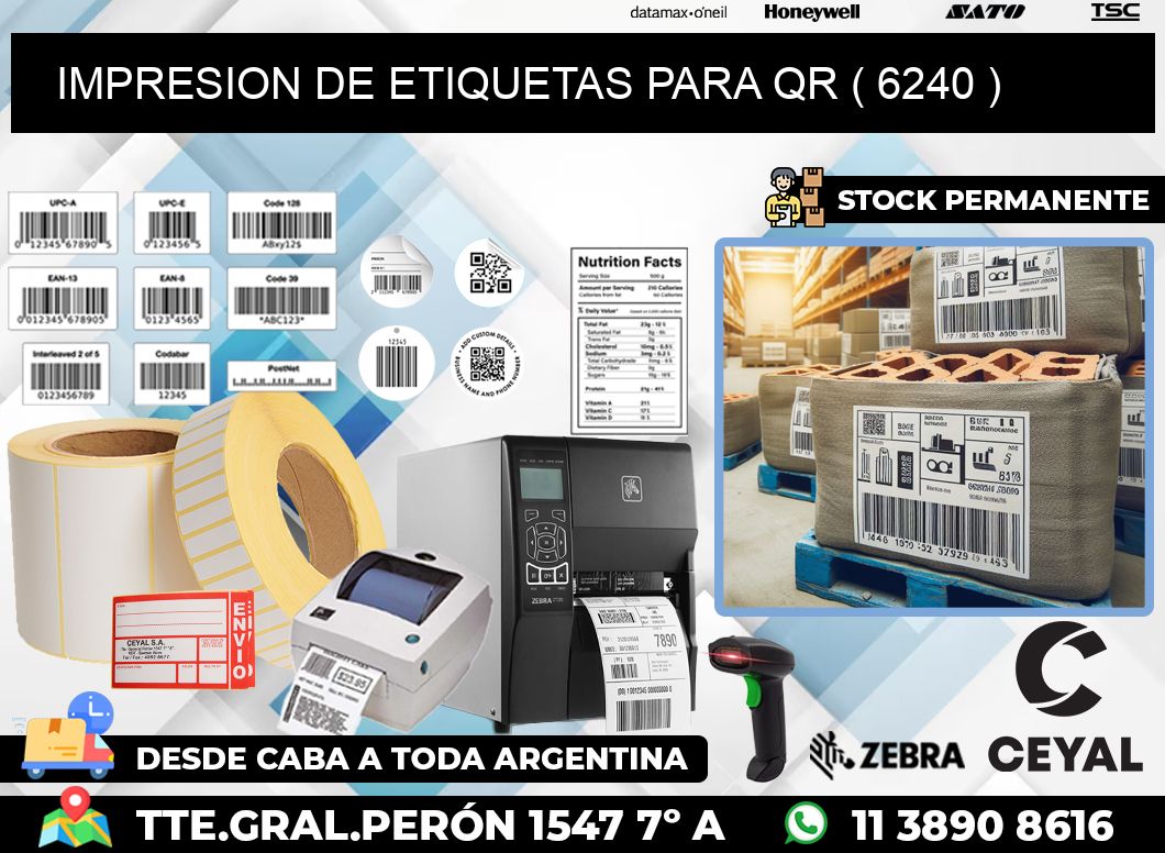 IMPRESION DE ETIQUETAS PARA QR ( 6240 )