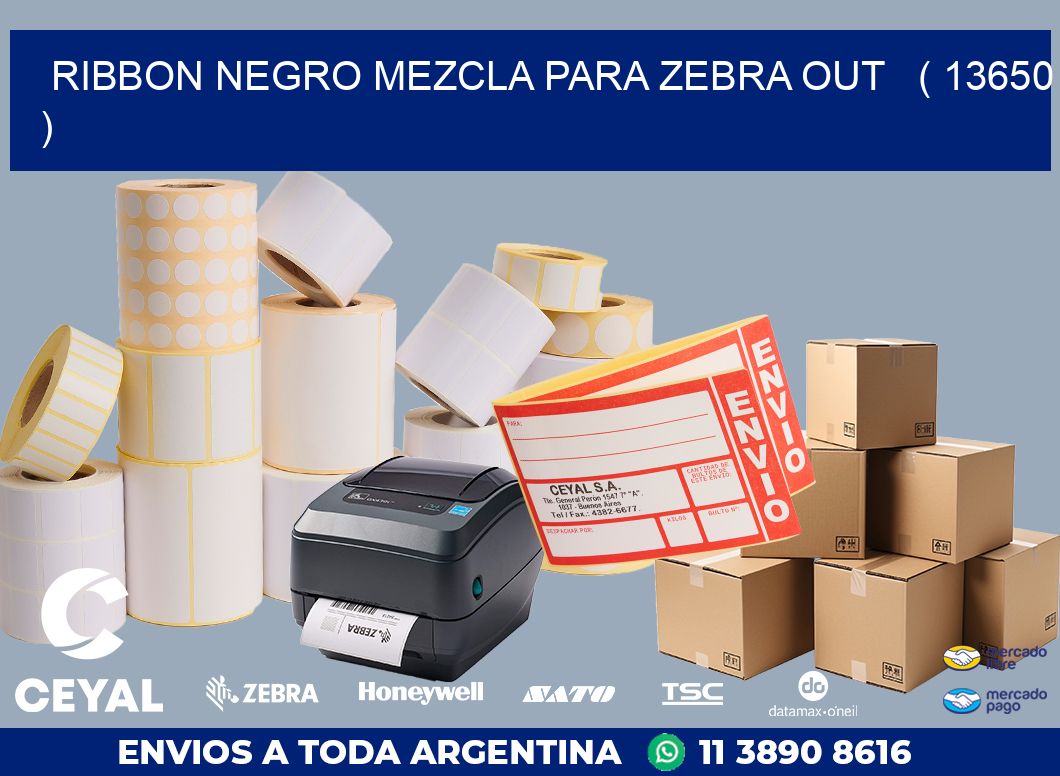 RIBBON NEGRO MEZCLA PARA ZEBRA OUT   ( 13650 )