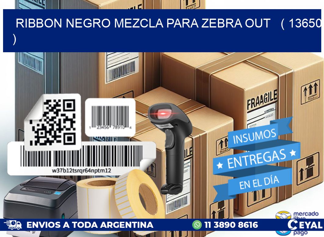 RIBBON NEGRO MEZCLA PARA ZEBRA OUT   ( 13650 )