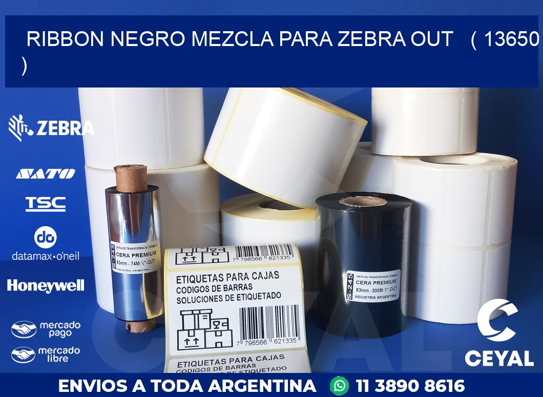 RIBBON NEGRO MEZCLA PARA ZEBRA OUT   ( 13650 )