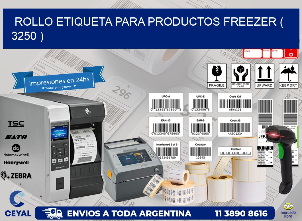 ROLLO ETIQUETA PARA PRODUCTOS FREEZER ( 3250 )