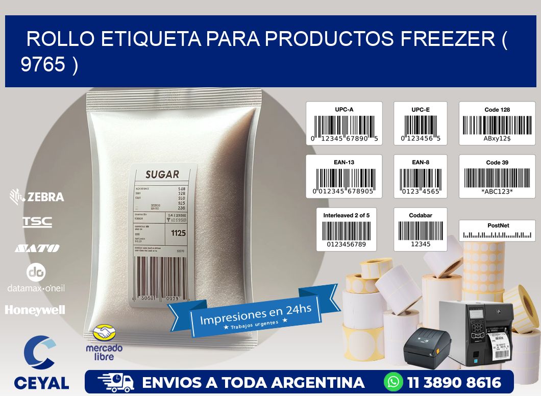 ROLLO ETIQUETA PARA PRODUCTOS FREEZER ( 9765 )