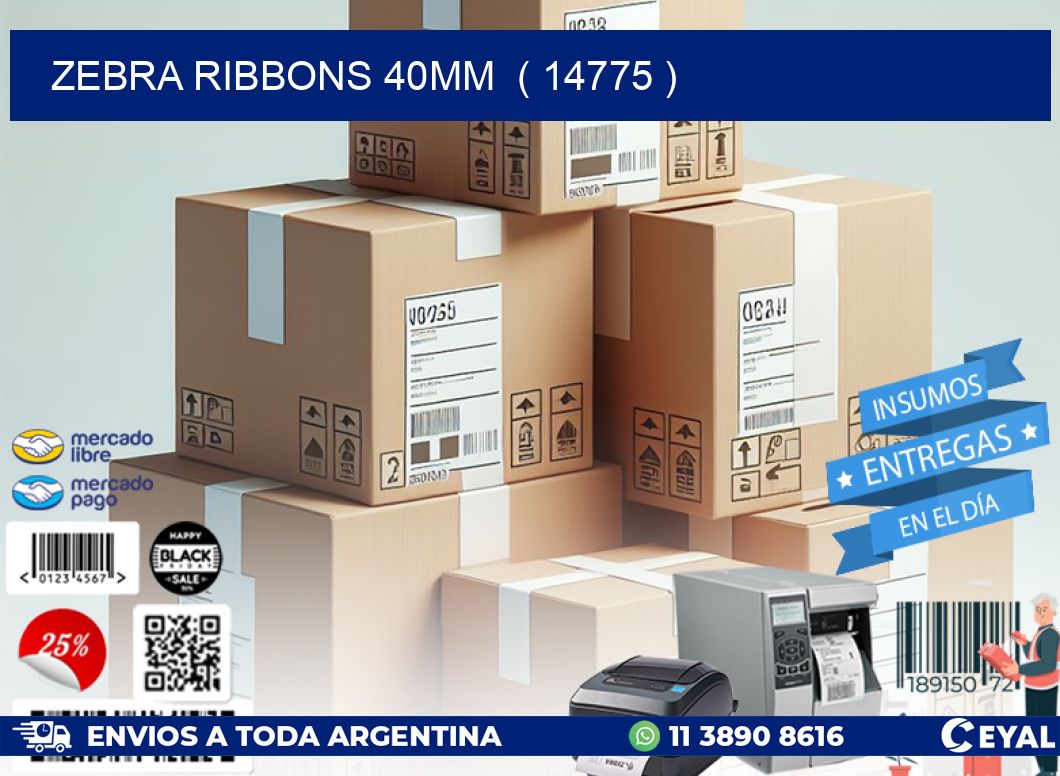 ZEBRA RIBBONS 40MM  ( 14775 )