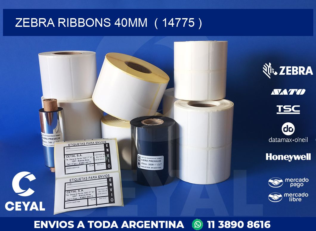 ZEBRA RIBBONS 40MM  ( 14775 )