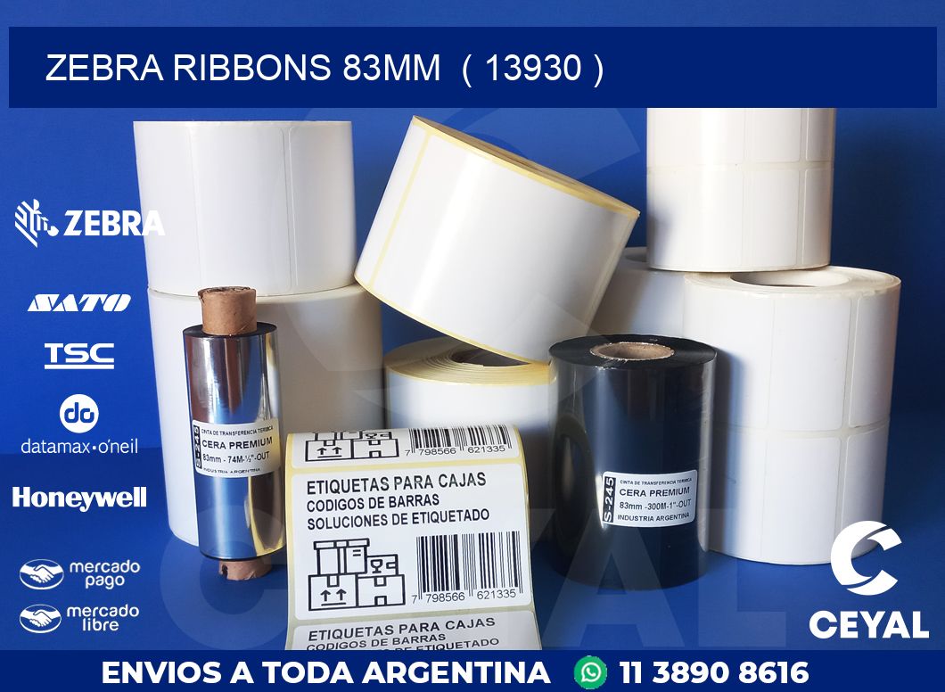 ZEBRA RIBBONS 83MM  ( 13930 )