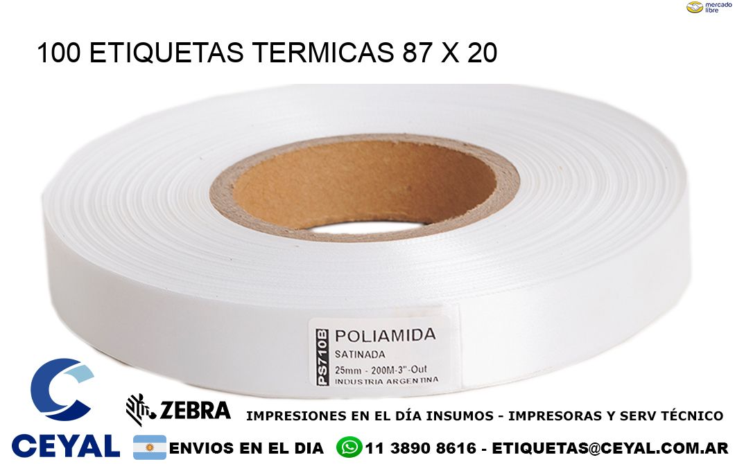 100 ETIQUETAS TERMICAS 87 x 20