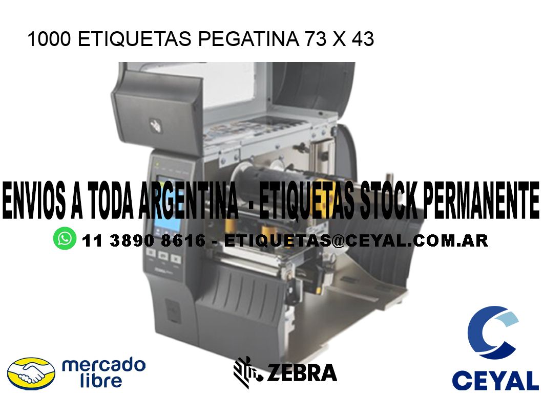 1000 ETIQUETAS PEGATINA 73 x 43