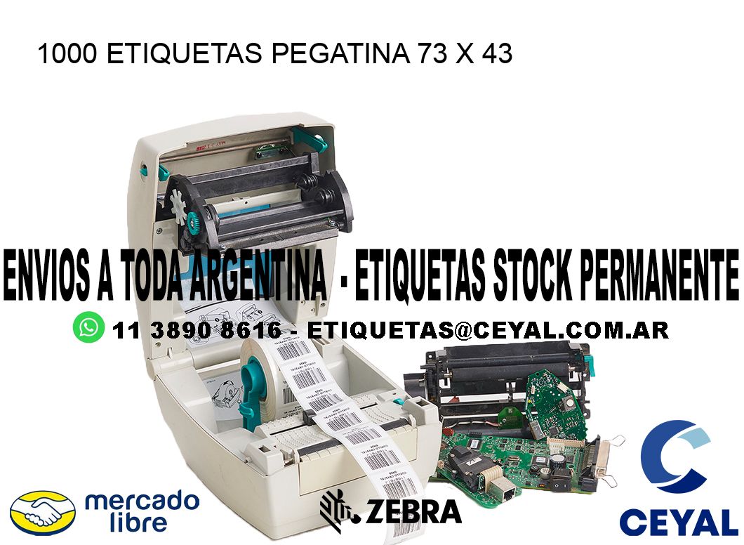 1000 ETIQUETAS PEGATINA 73 x 43