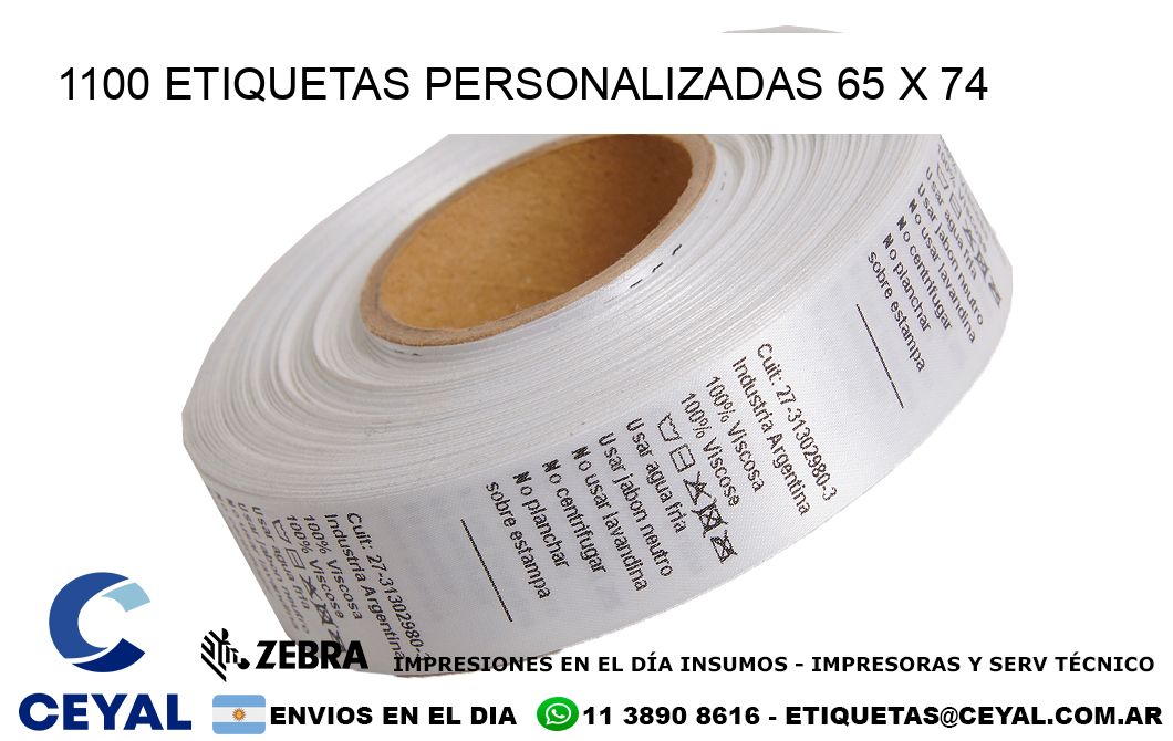 1100 ETIQUETAS PERSONALIZADAS 65 x 74