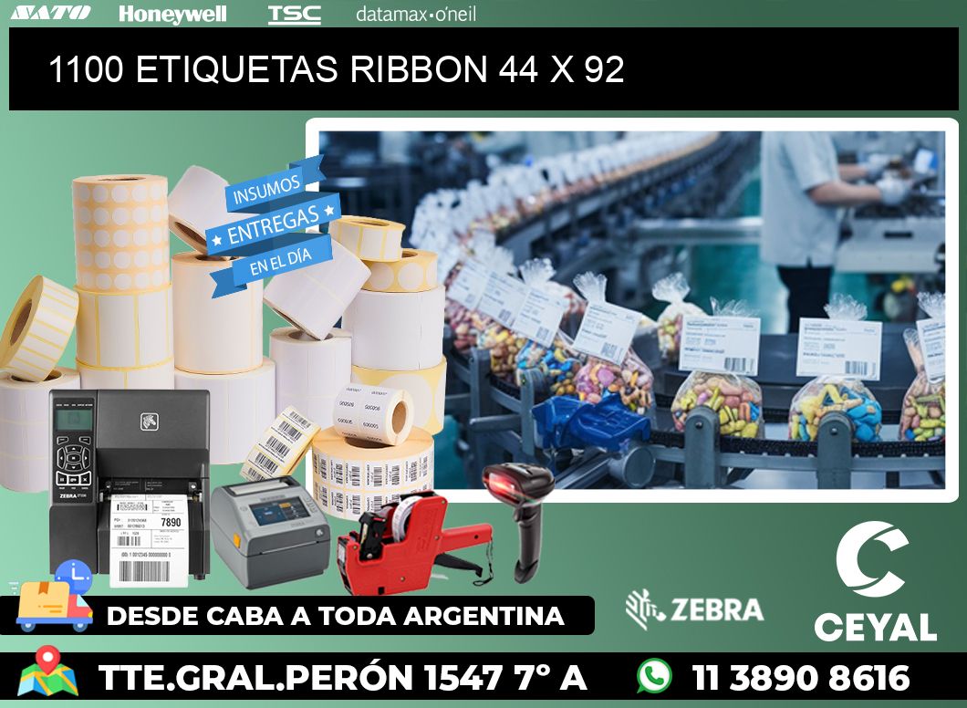 1100 ETIQUETAS RIBBON 44 x 92