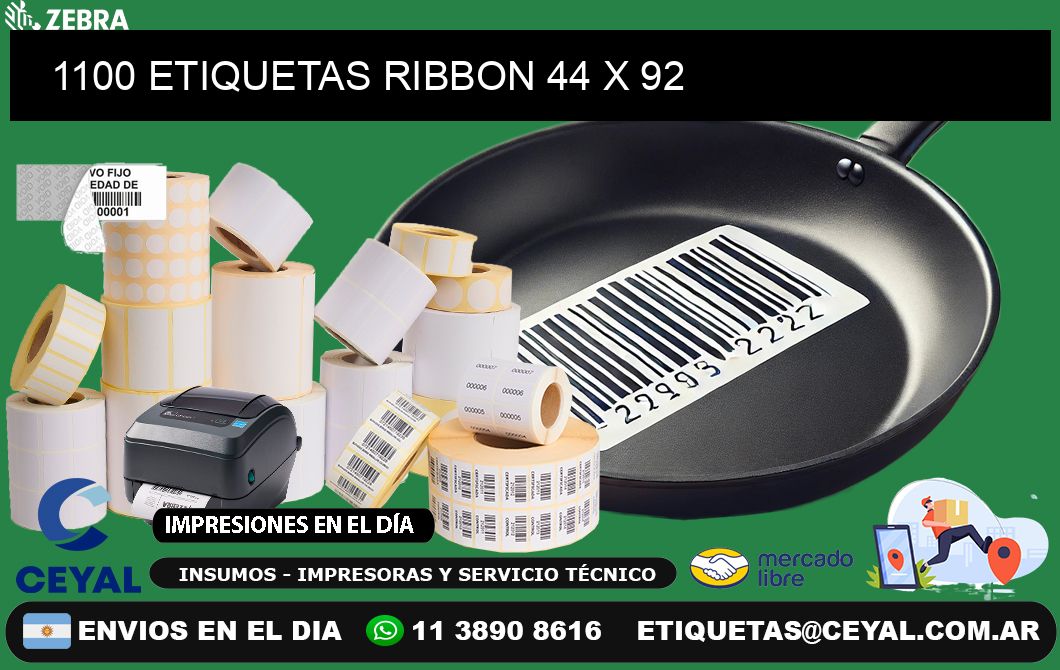 1100 ETIQUETAS RIBBON 44 x 92