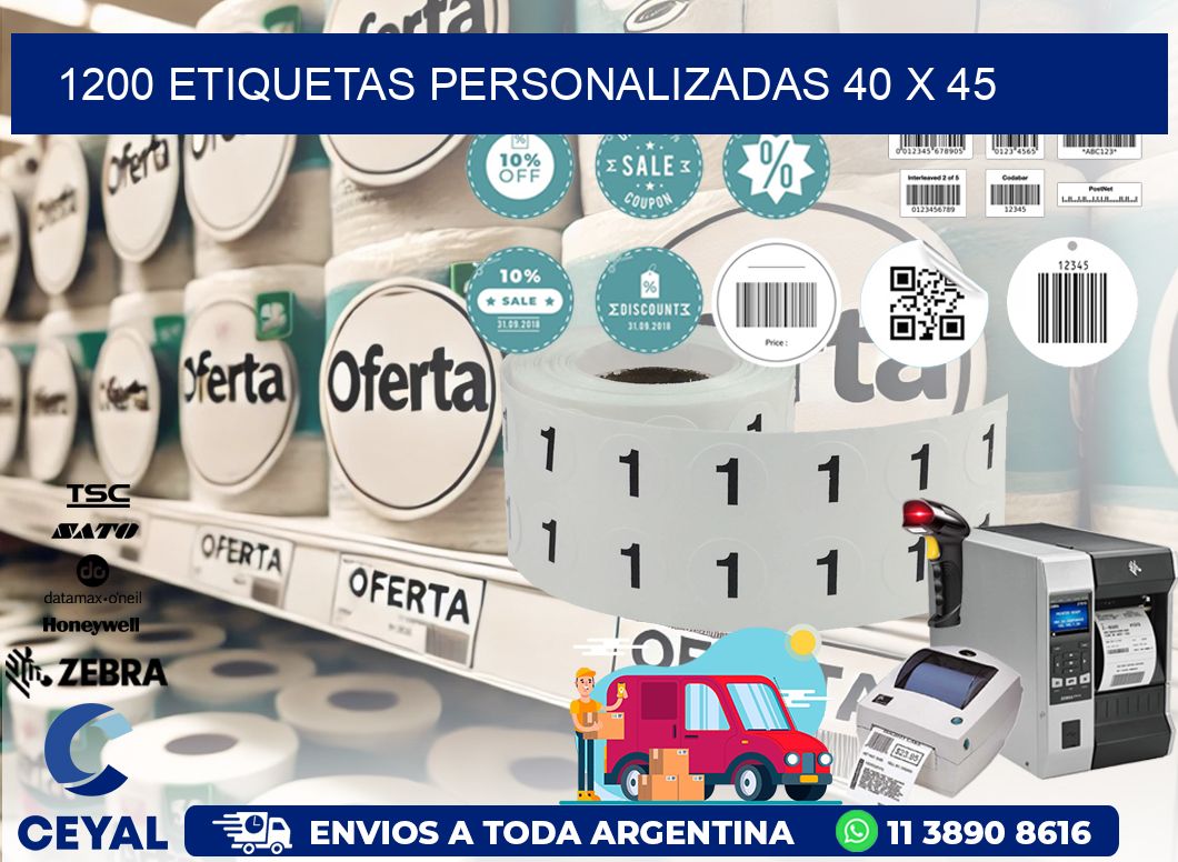 1200 ETIQUETAS PERSONALIZADAS 40 x 45