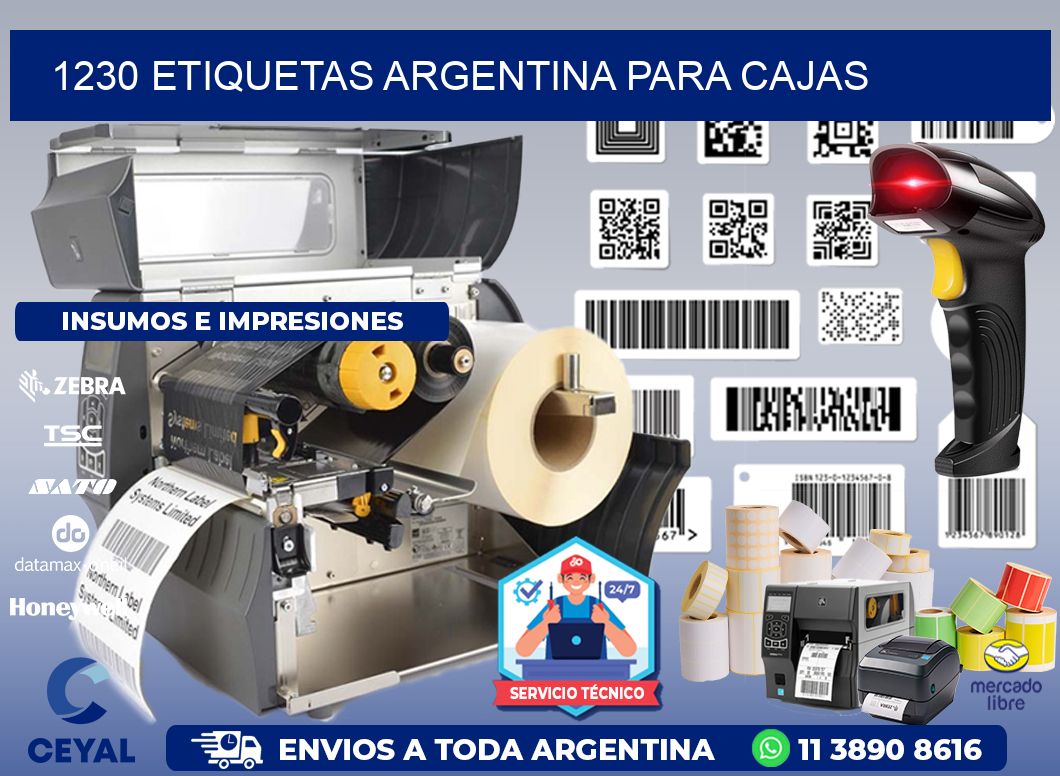 1230 ETIQUETAS ARGENTINA PARA CAJAS