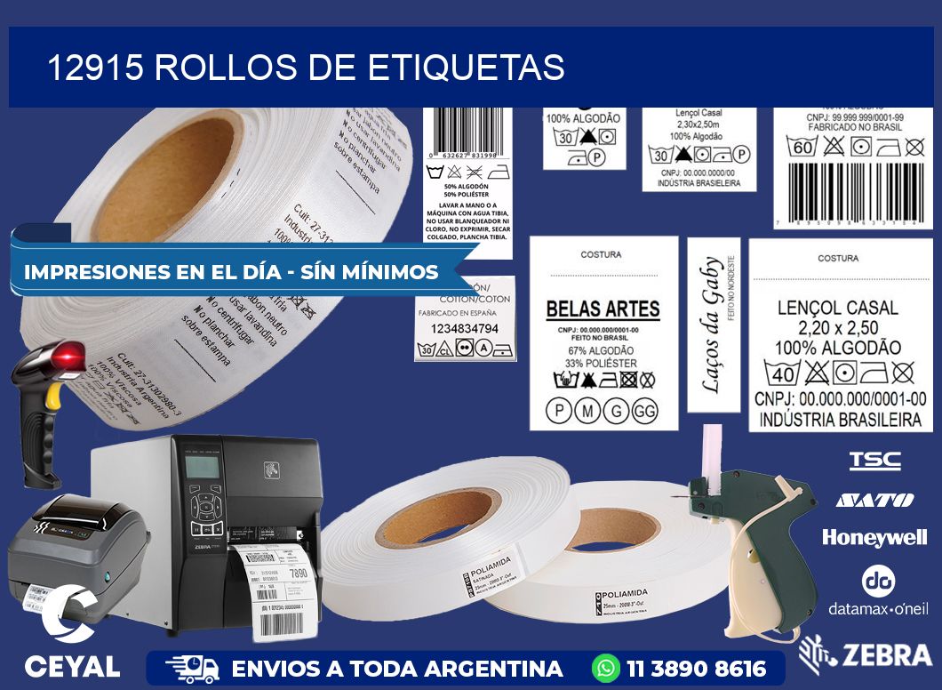 12915 ROLLOS DE ETIQUETAS