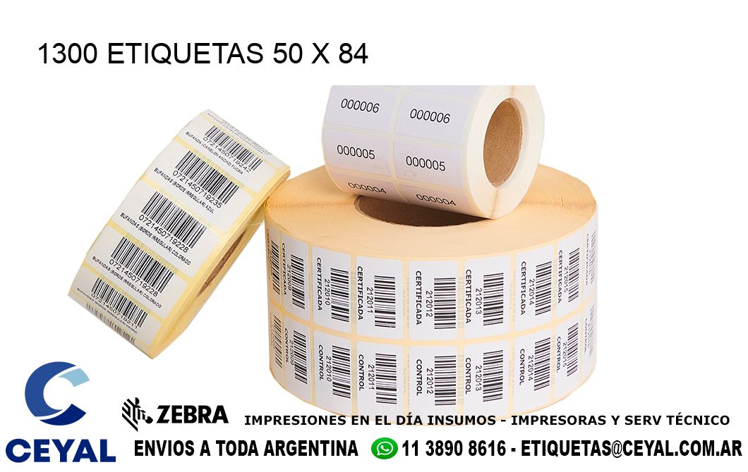 1300 ETIQUETAS 50 x 84