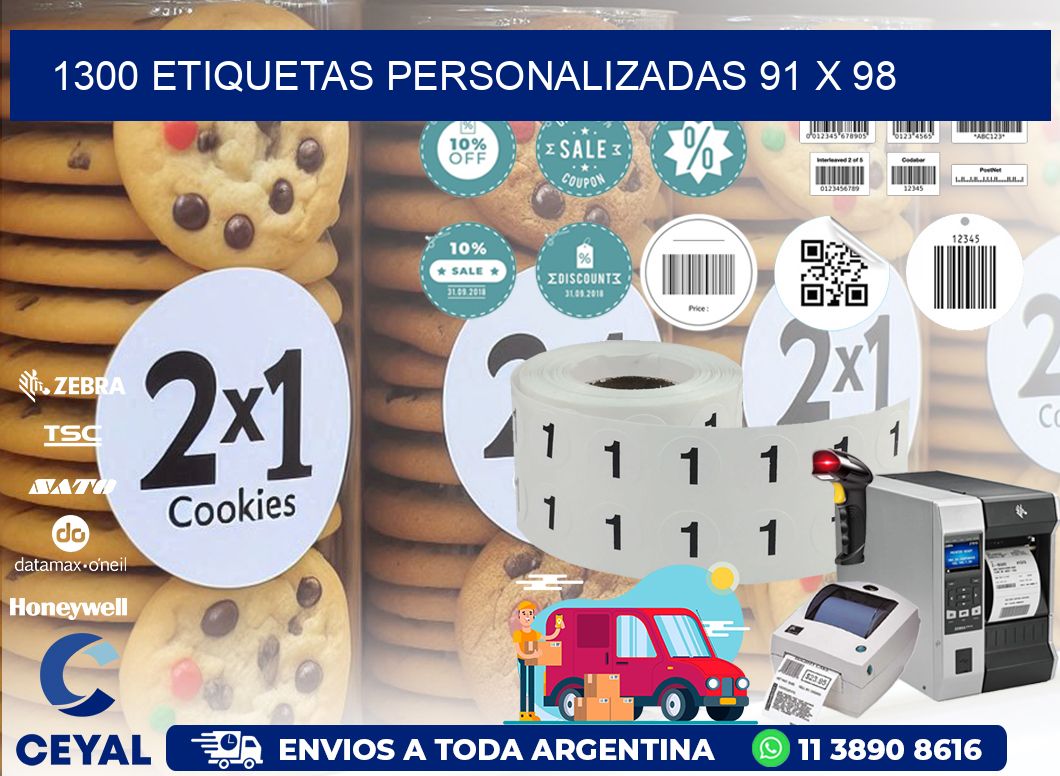 1300 ETIQUETAS PERSONALIZADAS 91 x 98