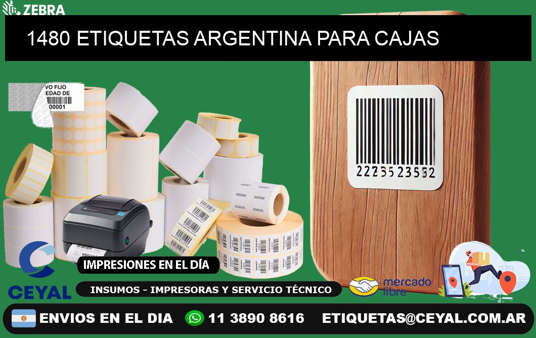 1480 ETIQUETAS ARGENTINA PARA CAJAS