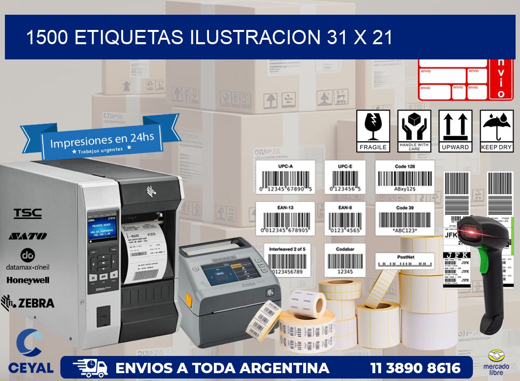1500 ETIQUETAS ILUSTRACION 31 x 21