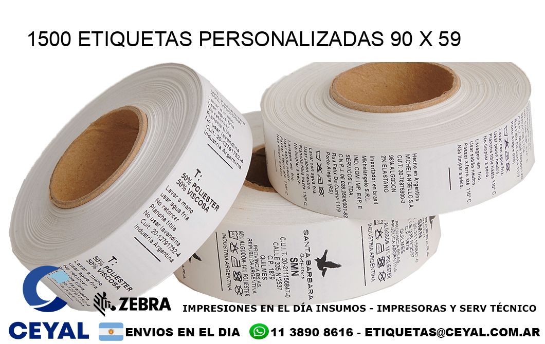 1500 ETIQUETAS PERSONALIZADAS 90 x 59