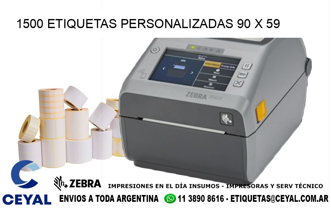 1500 ETIQUETAS PERSONALIZADAS 90 x 59