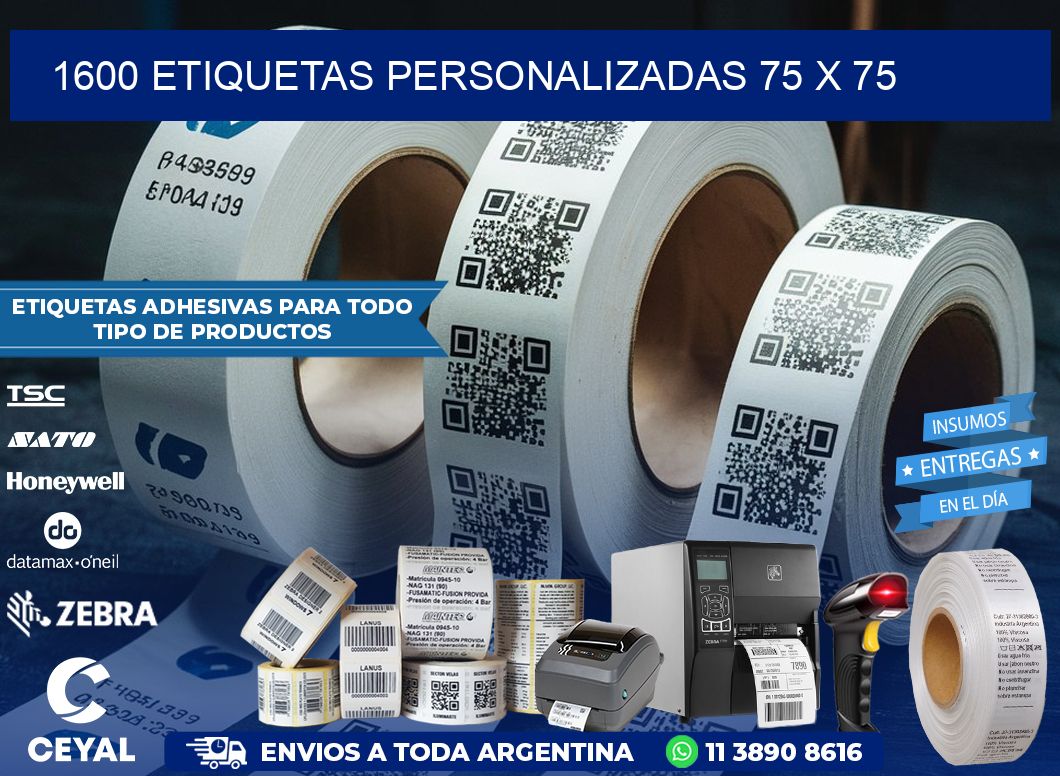 1600 ETIQUETAS PERSONALIZADAS 75 x 75