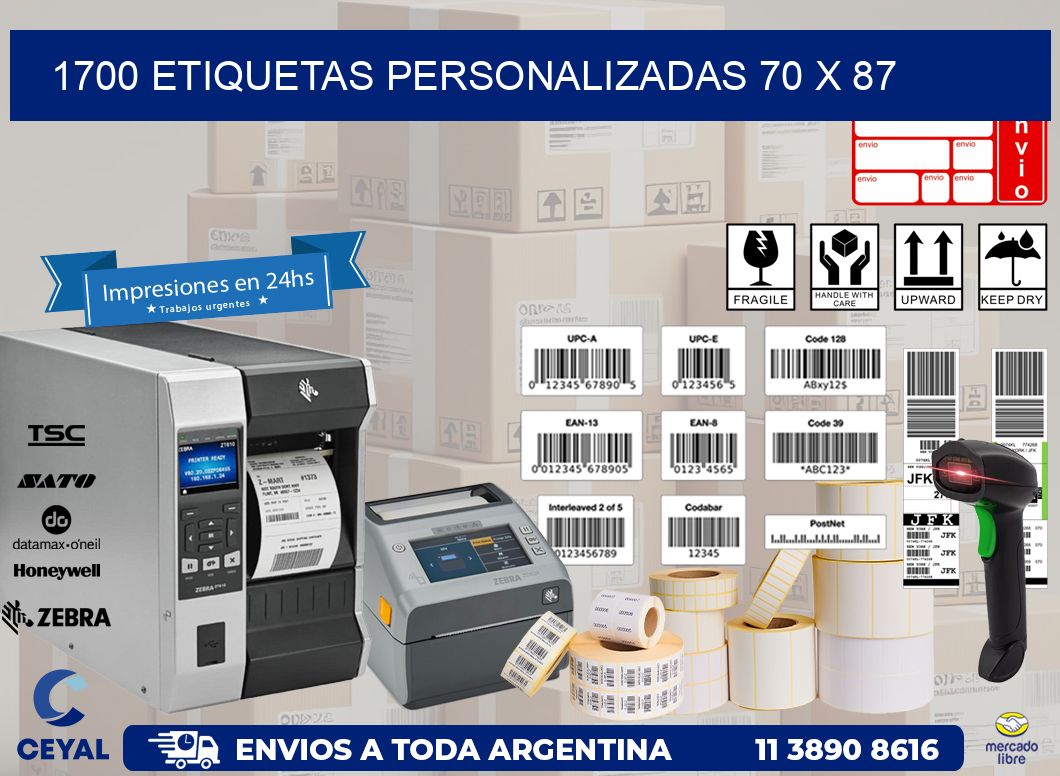 1700 ETIQUETAS PERSONALIZADAS 70 x 87