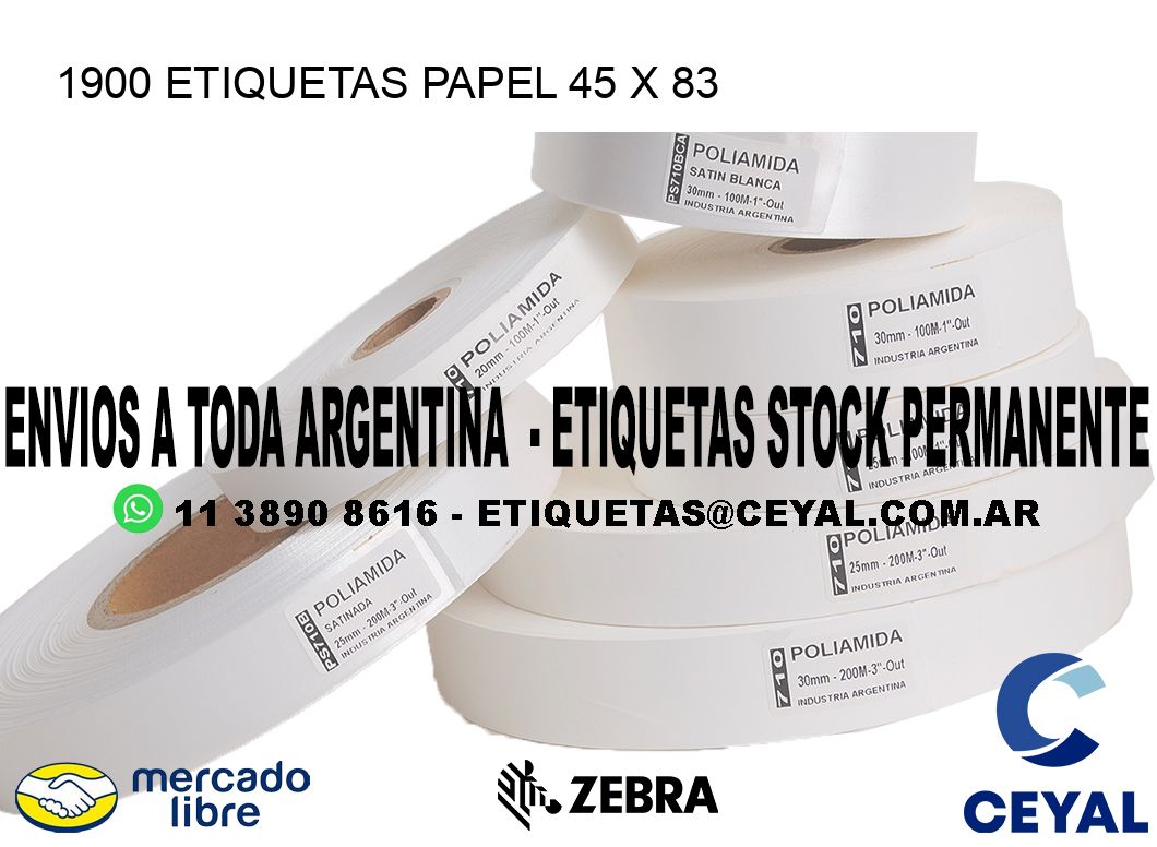 1900 ETIQUETAS PAPEL 45 x 83