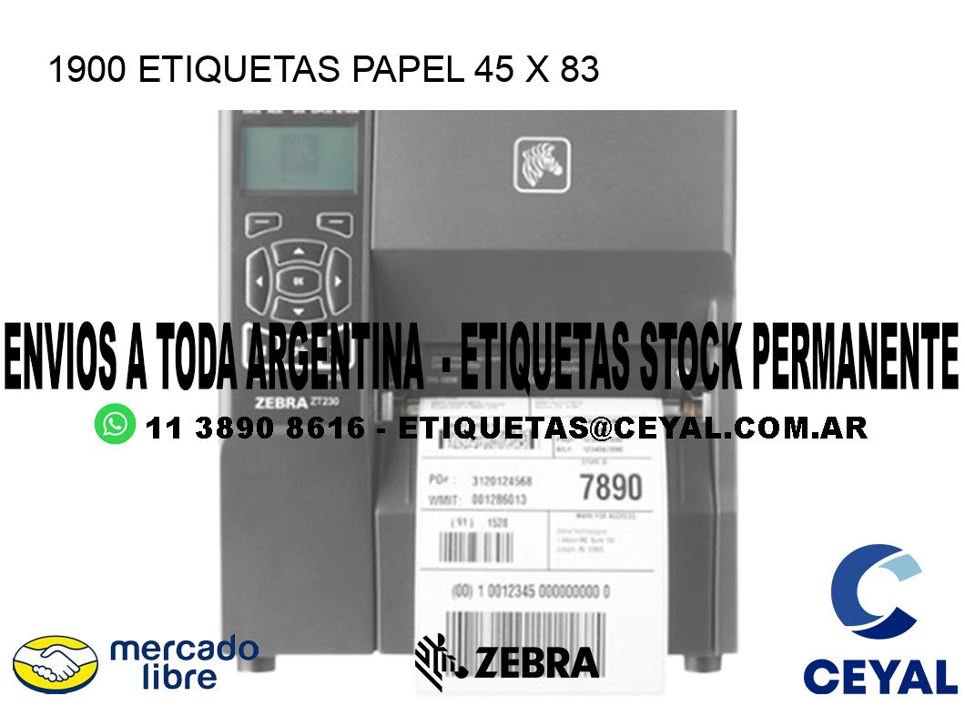 1900 ETIQUETAS PAPEL 45 x 83