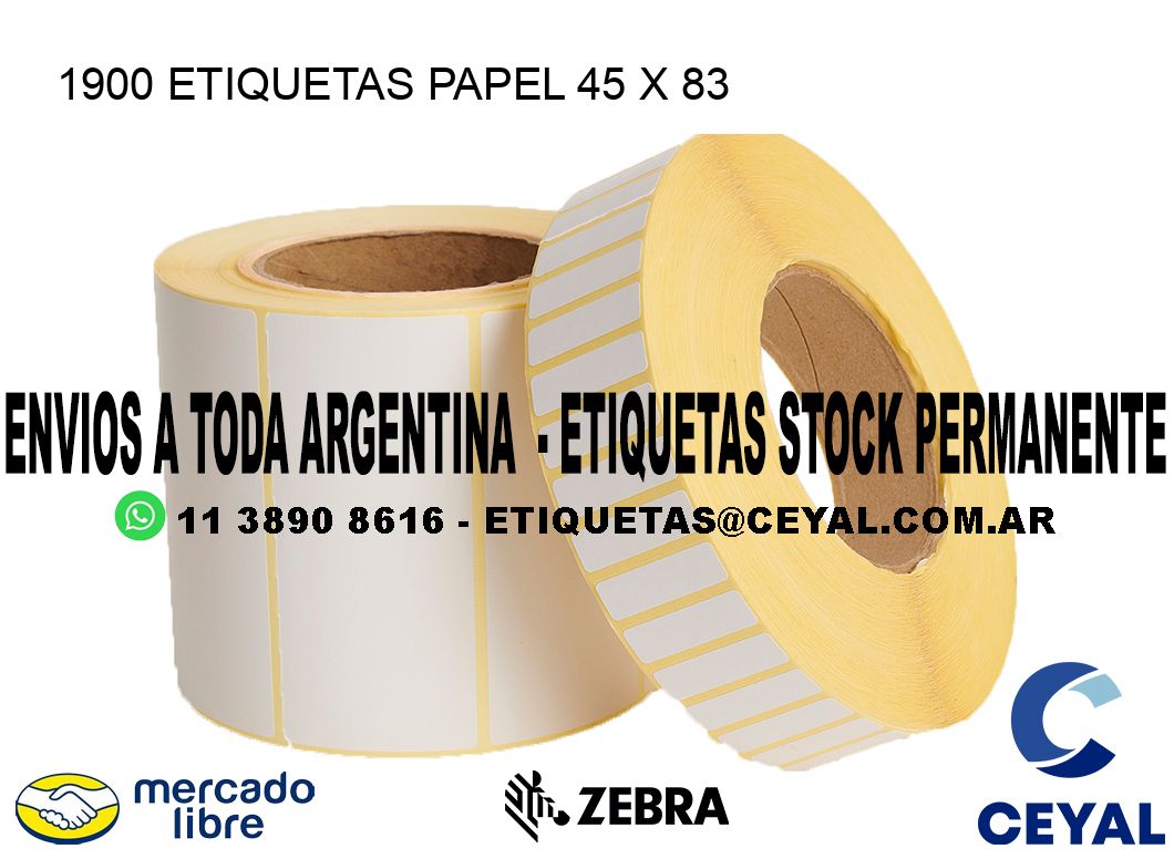 1900 ETIQUETAS PAPEL 45 x 83