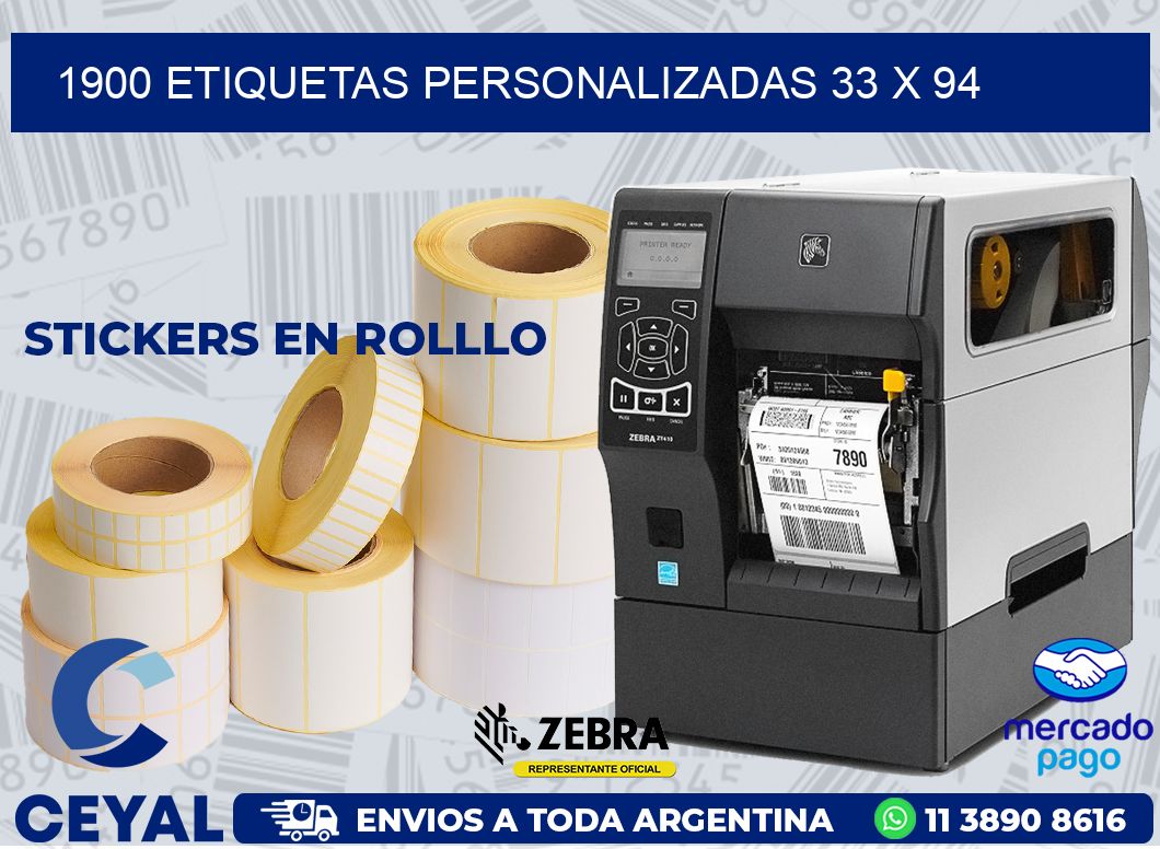 1900 ETIQUETAS PERSONALIZADAS 33 x 94