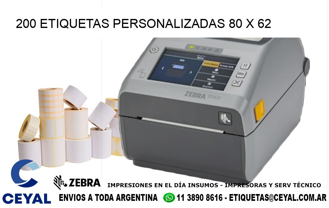 200 ETIQUETAS PERSONALIZADAS 80 x 62